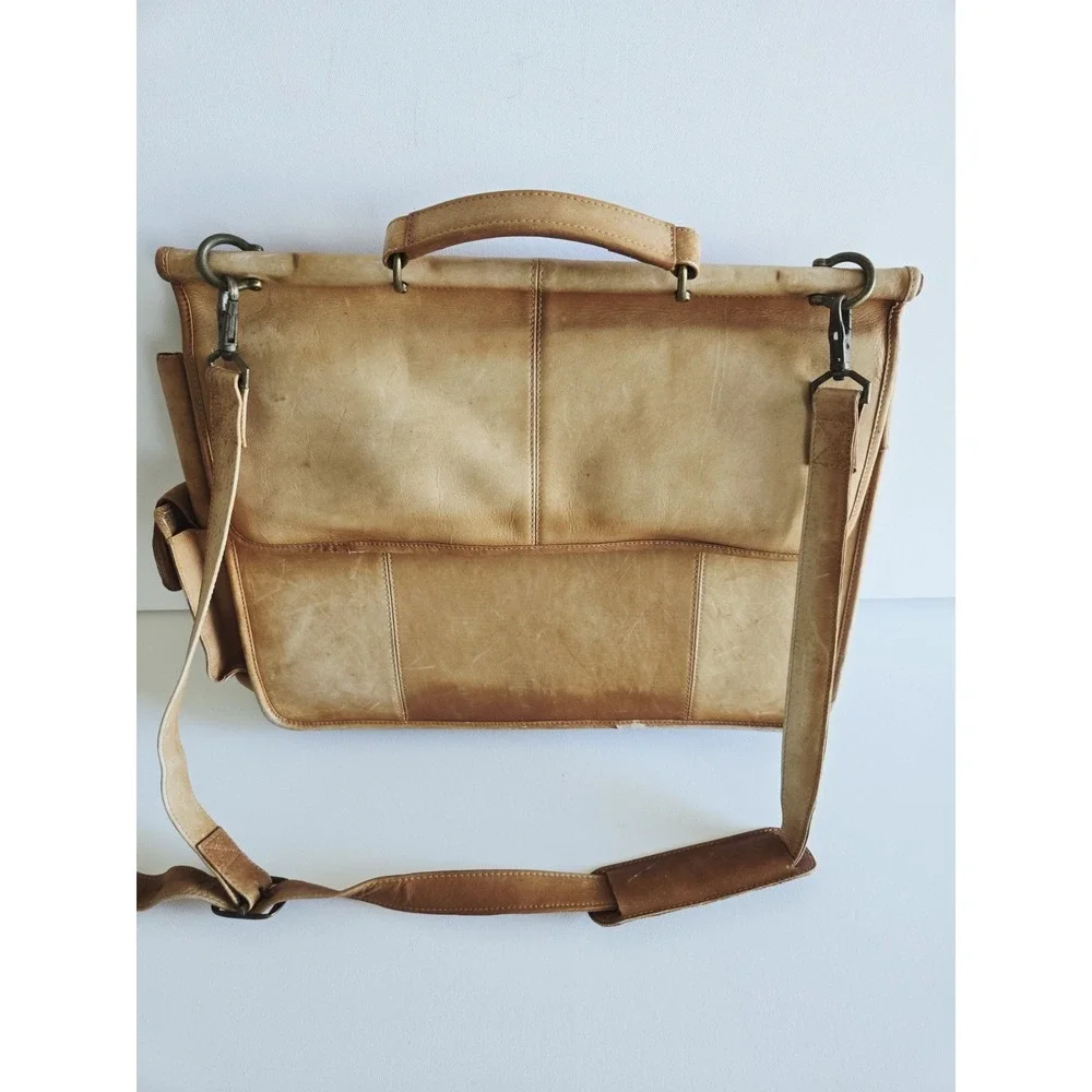 Vintage Charlie Leather Company Shoulder Computer Bag Sache